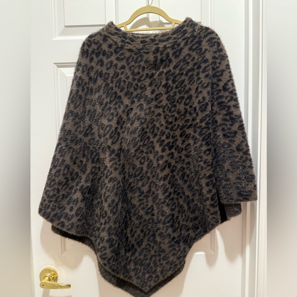 Chico's Animal Print Poncho Sweater
